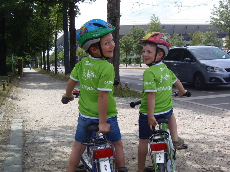 Rudi und Franz testen die Kindertour vom SZ-Fahrradfest